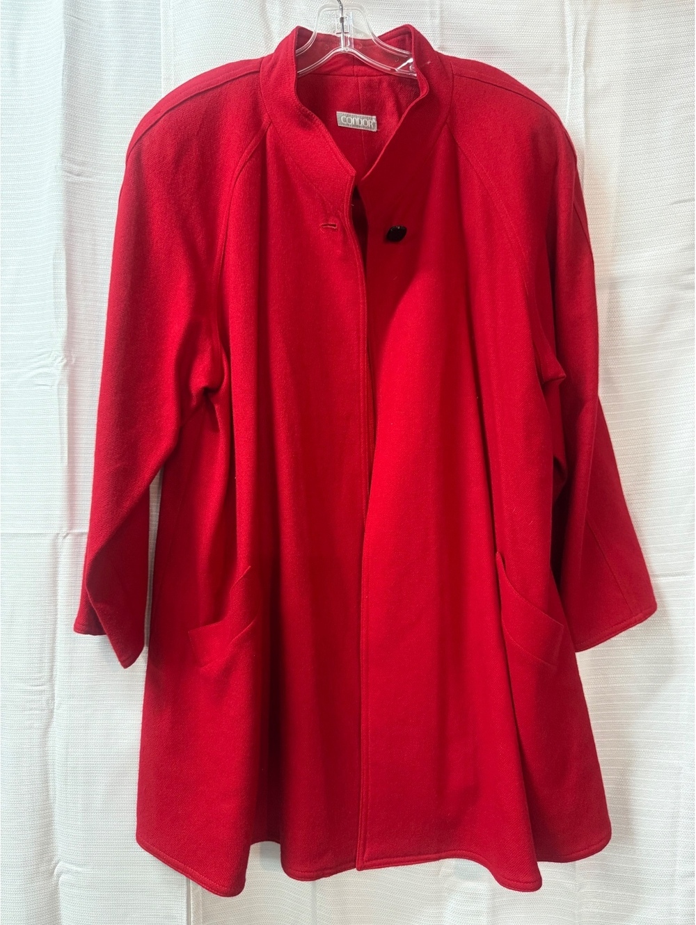 Condor Women's Red 100% Wool Coat Size L Made in USA